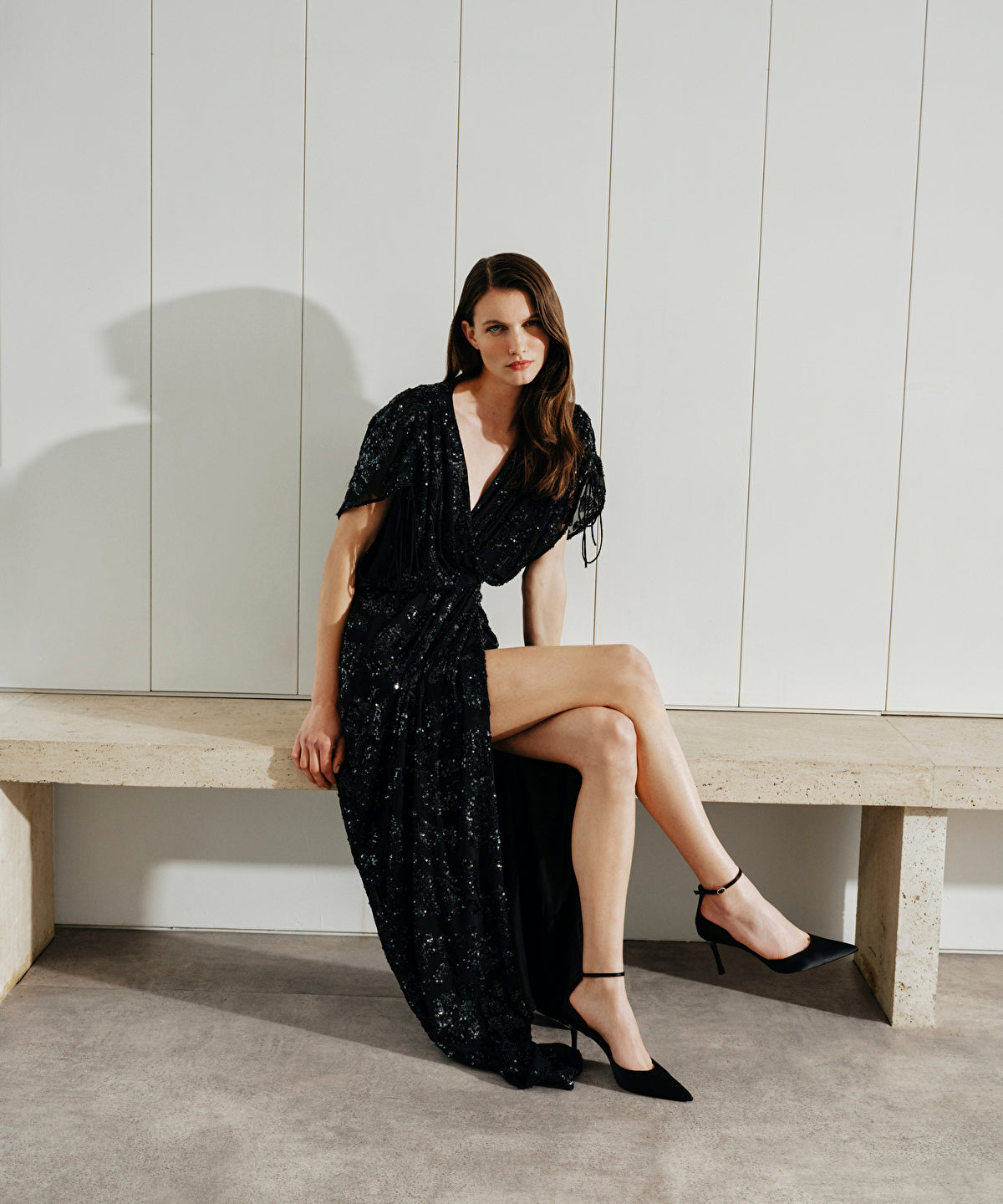 Sequin Chiffon Dress