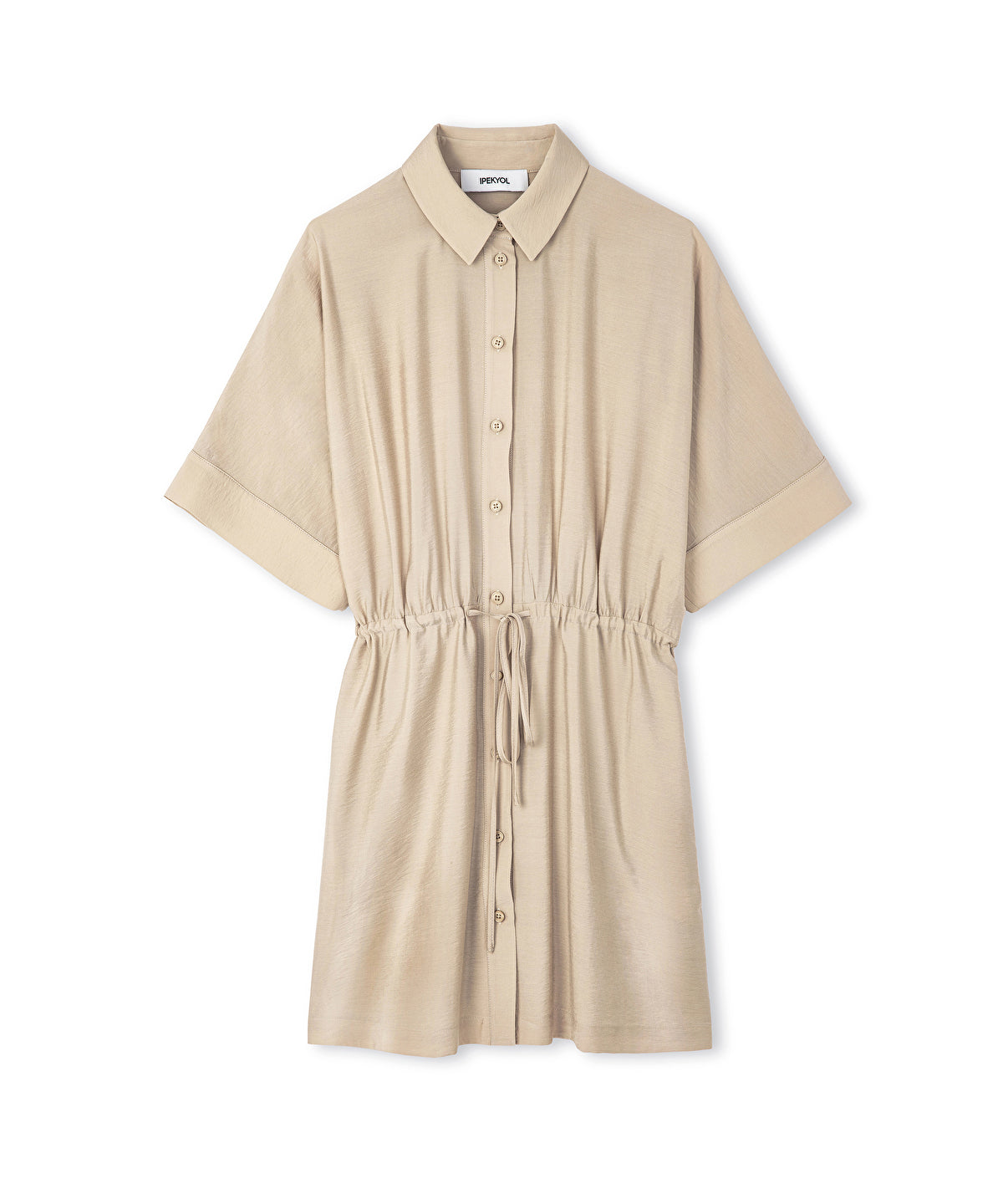 Zoomed Drawstring Shirt Dress