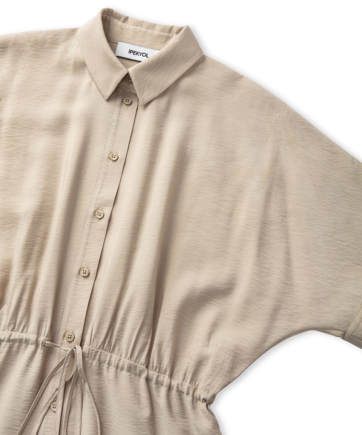 Zoomed Drawstring Shirt Dress