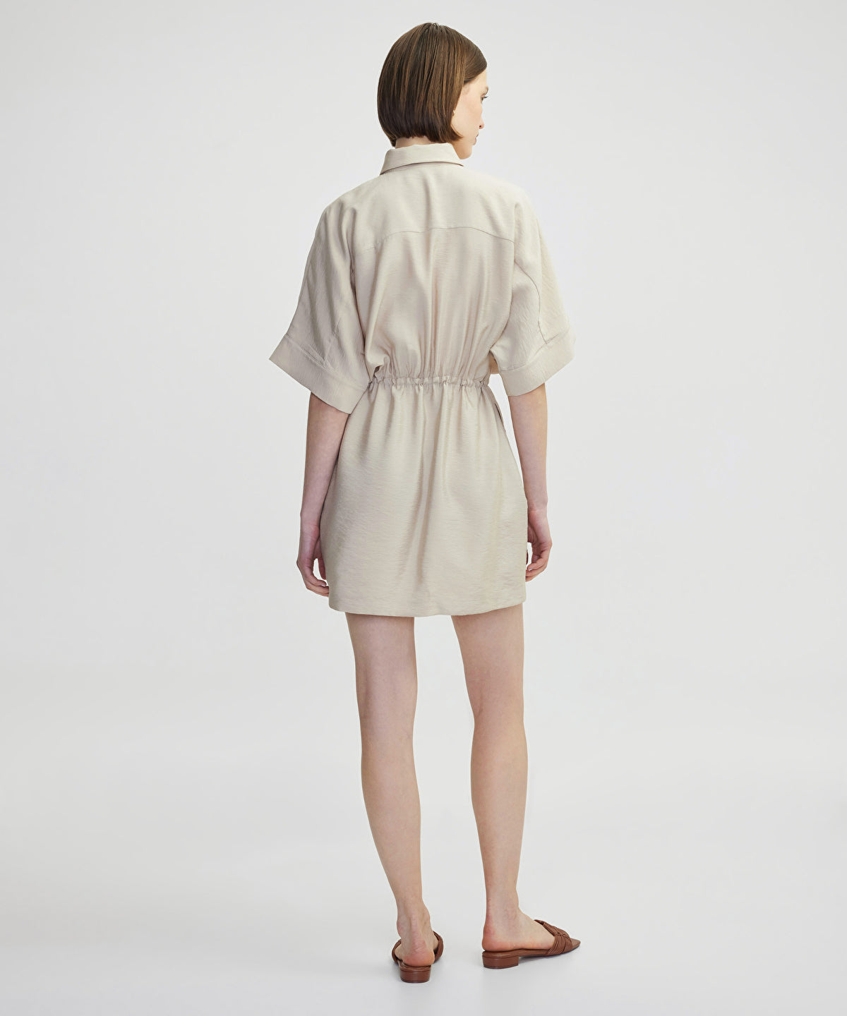 Zoomed Drawstring Shirt Dress