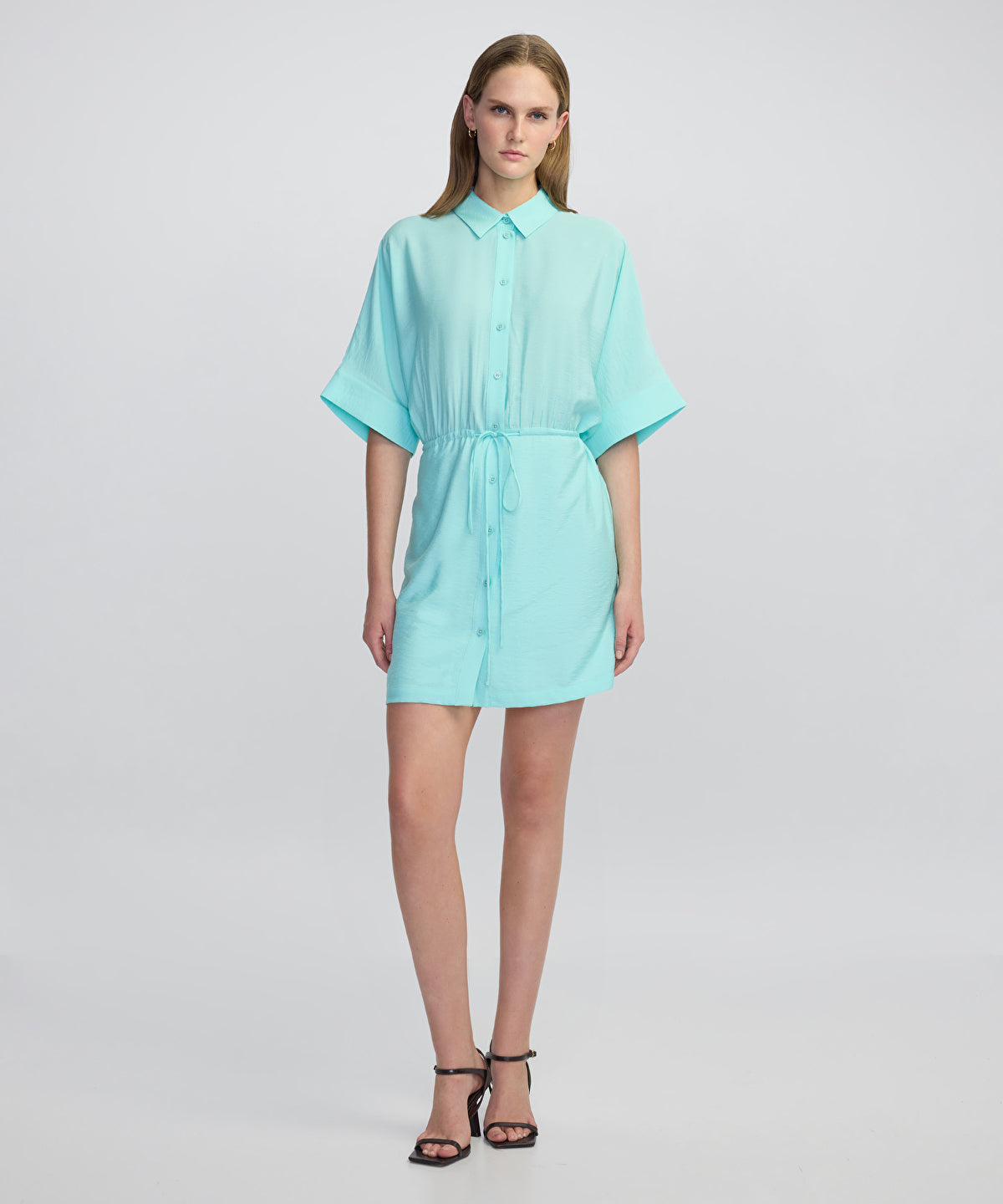 Drawstring Shirt Dress