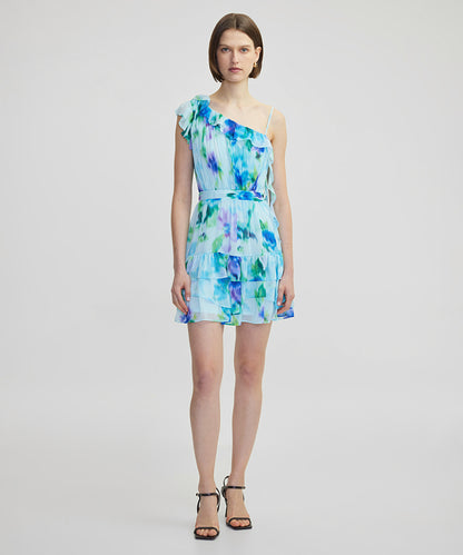 Printed Mini Dress With Ruffles