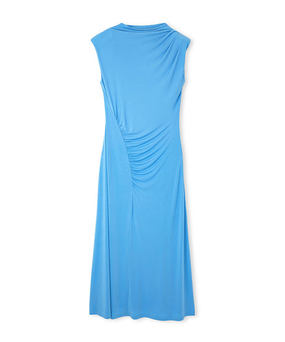 Draped Dress With Shoulder Pads