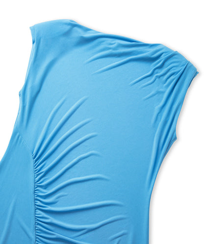 Draped Dress With Shoulder Pads