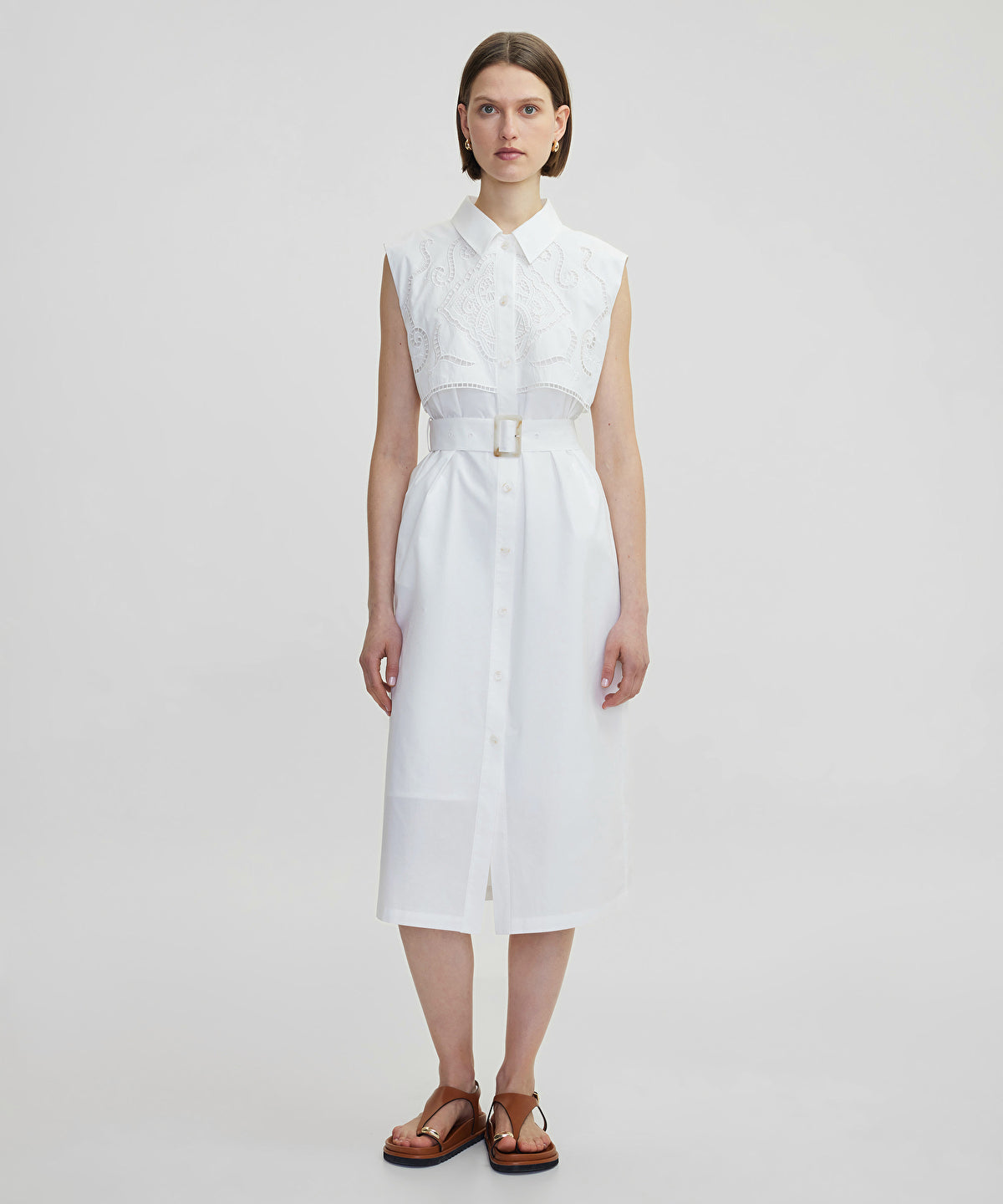Embroidered Shirt Dress