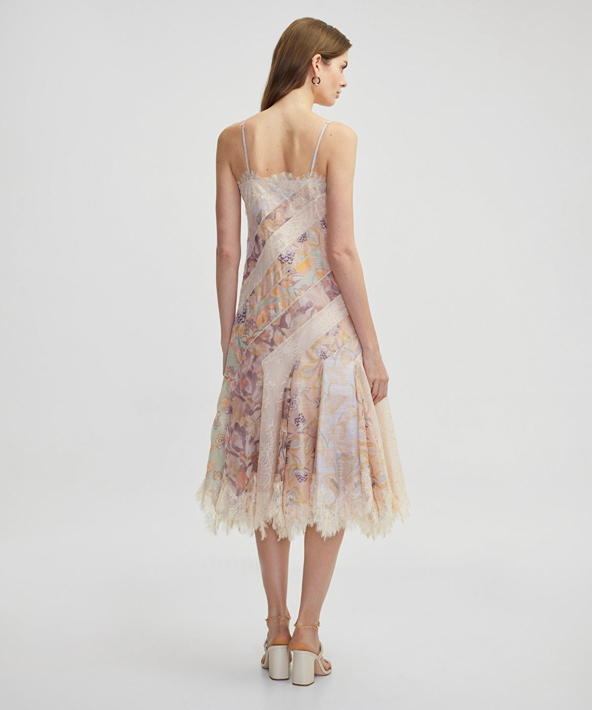 Lace Trim Printed Dress