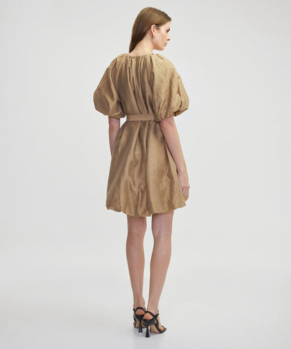 Puff Sleeve Dress With Chain