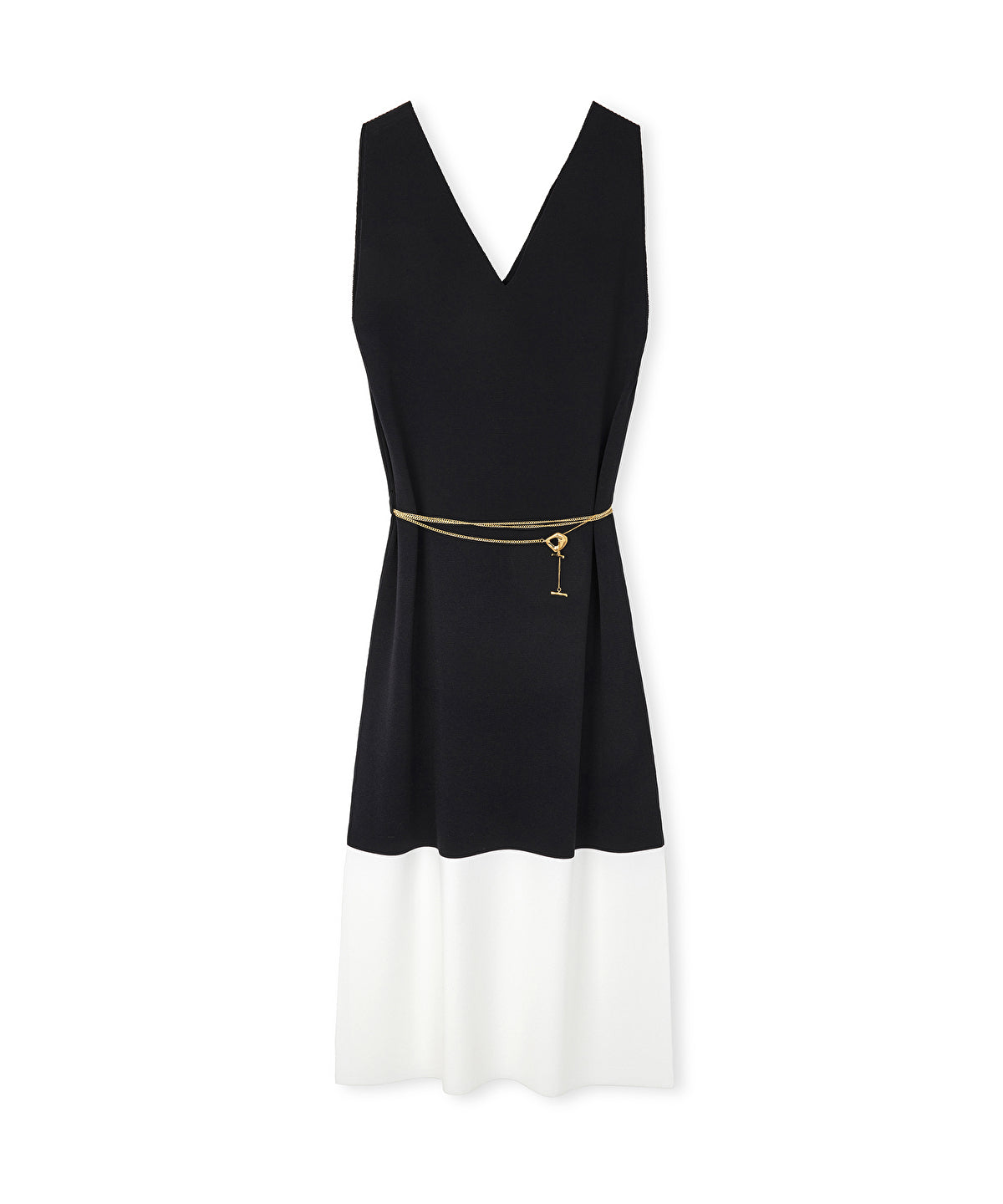 Knit Dress With Chain Belt