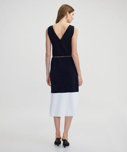 Knit Dress With Chain Belt