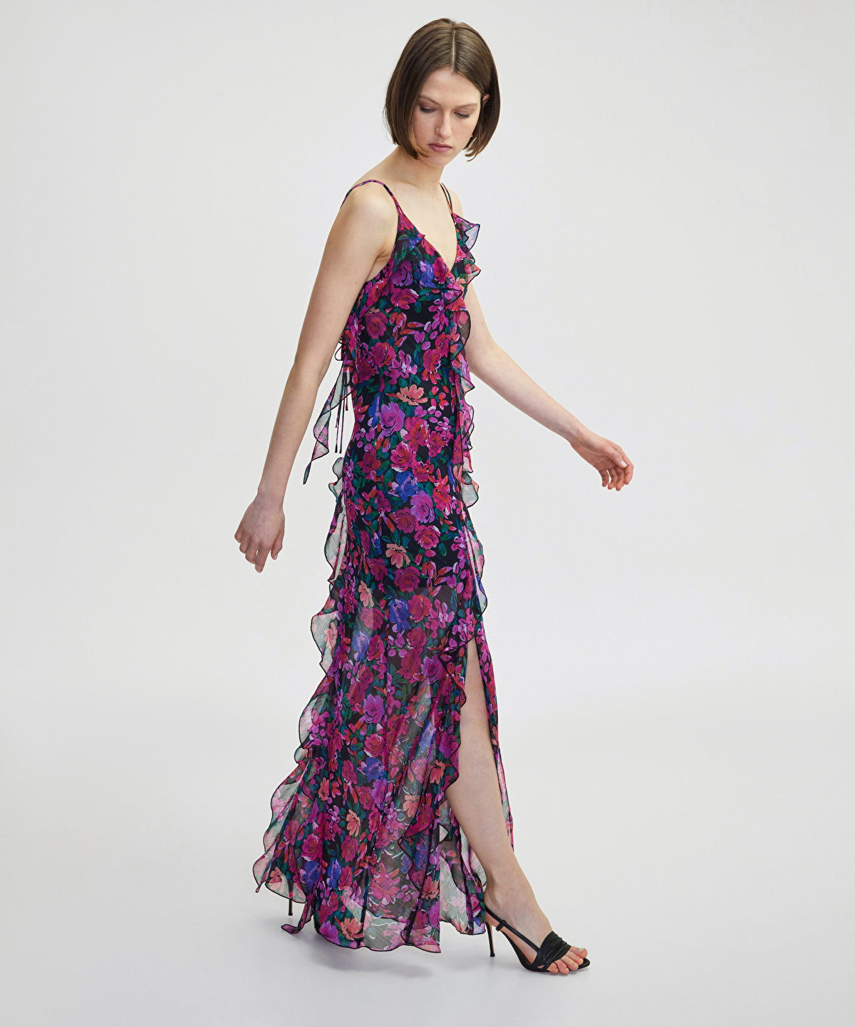Floral Print Chiffon Dress
