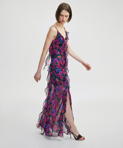 Floral Print Chiffon Dress