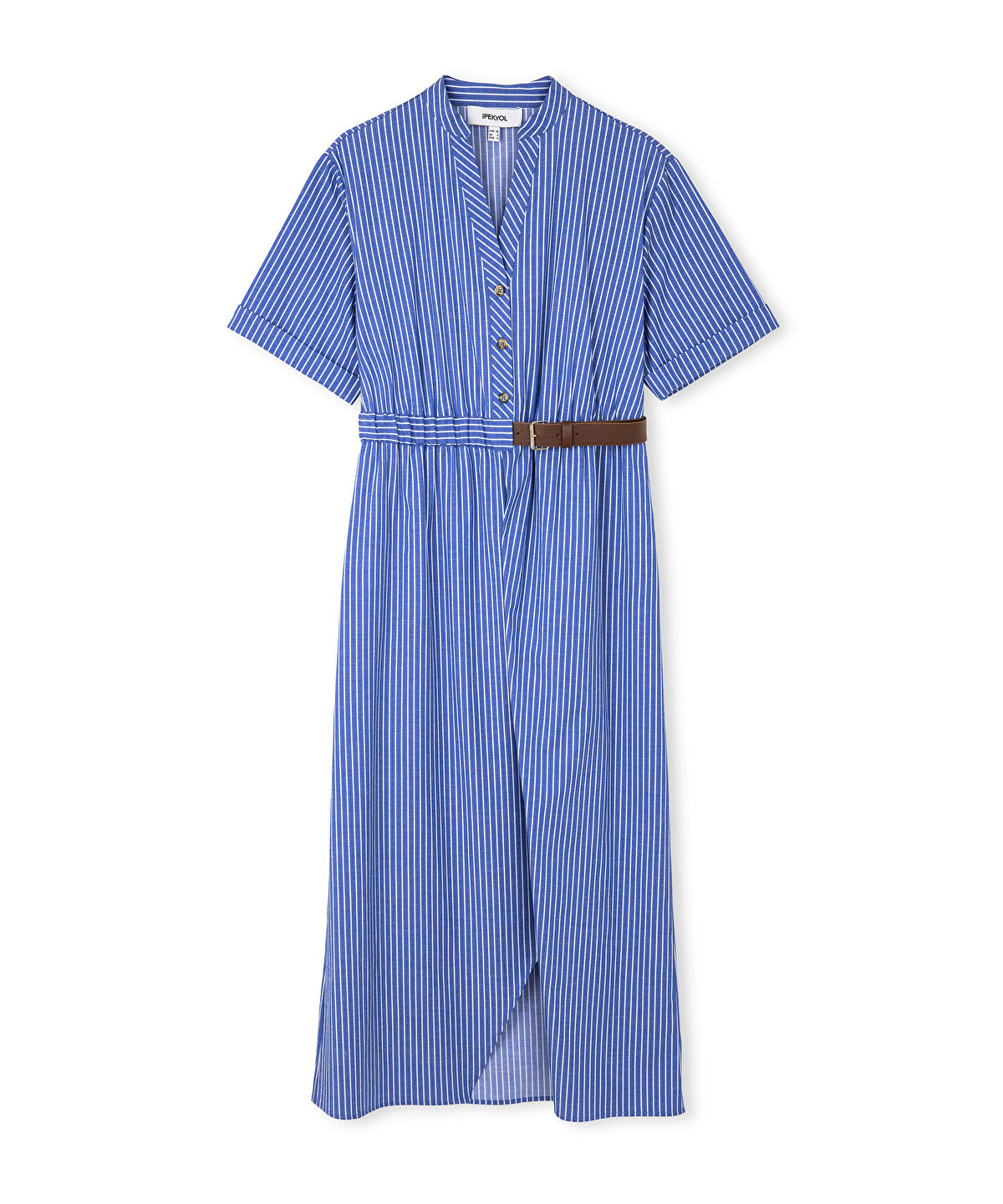 Zoomed Striped Dress With Contrasting Belt