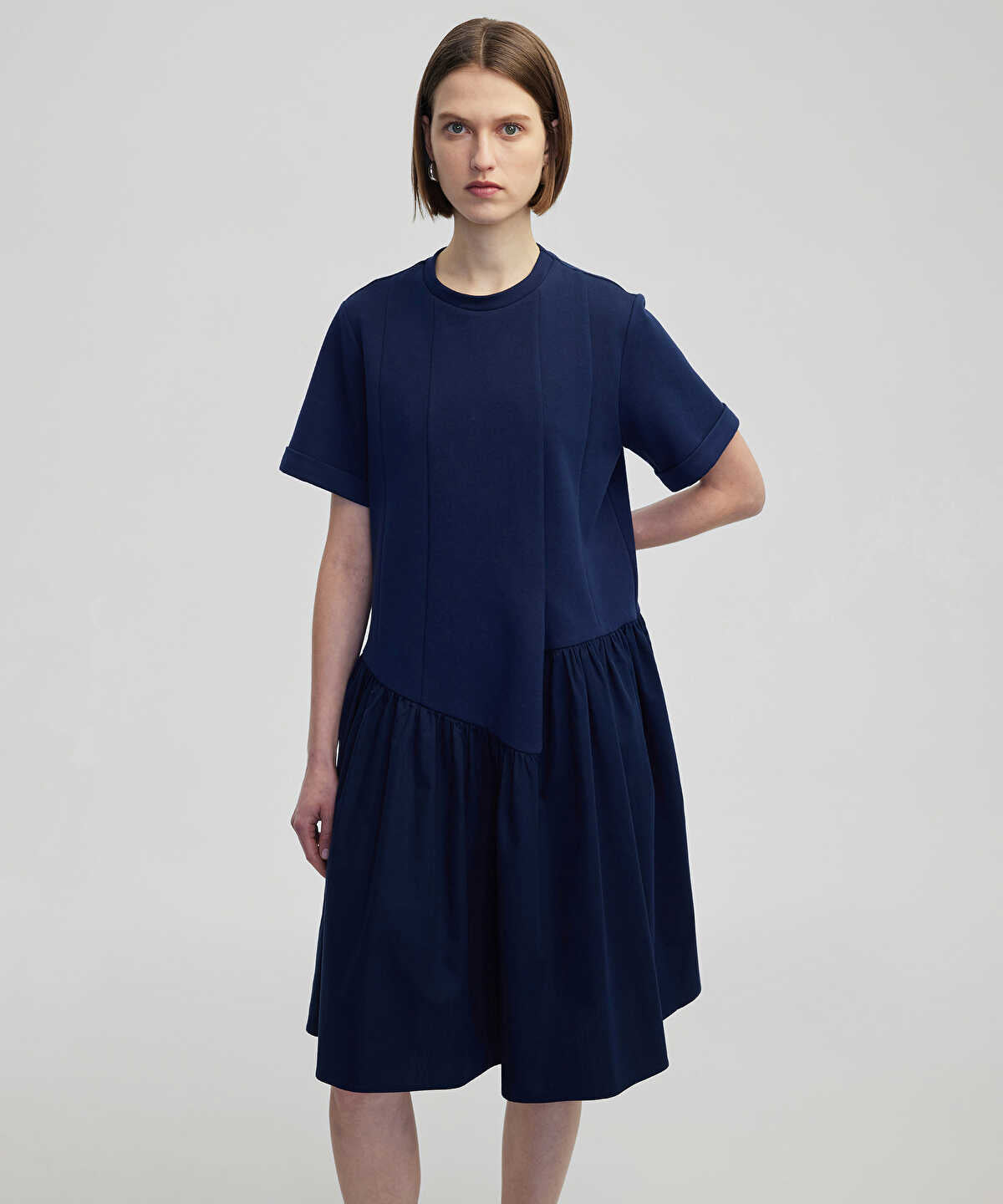 Asymmetric Gathered Dress