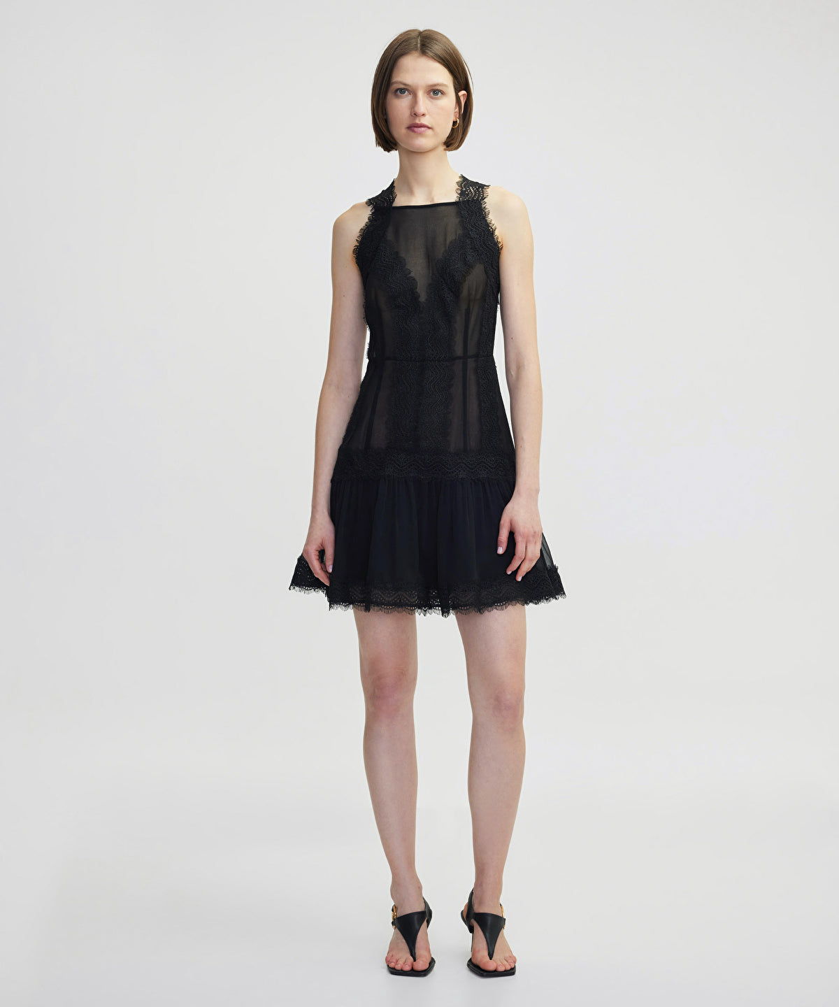 Lace Trim Halter Dress