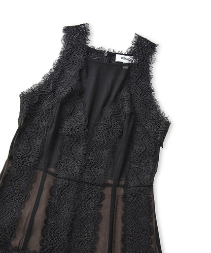 Lace Trim Halter Dress