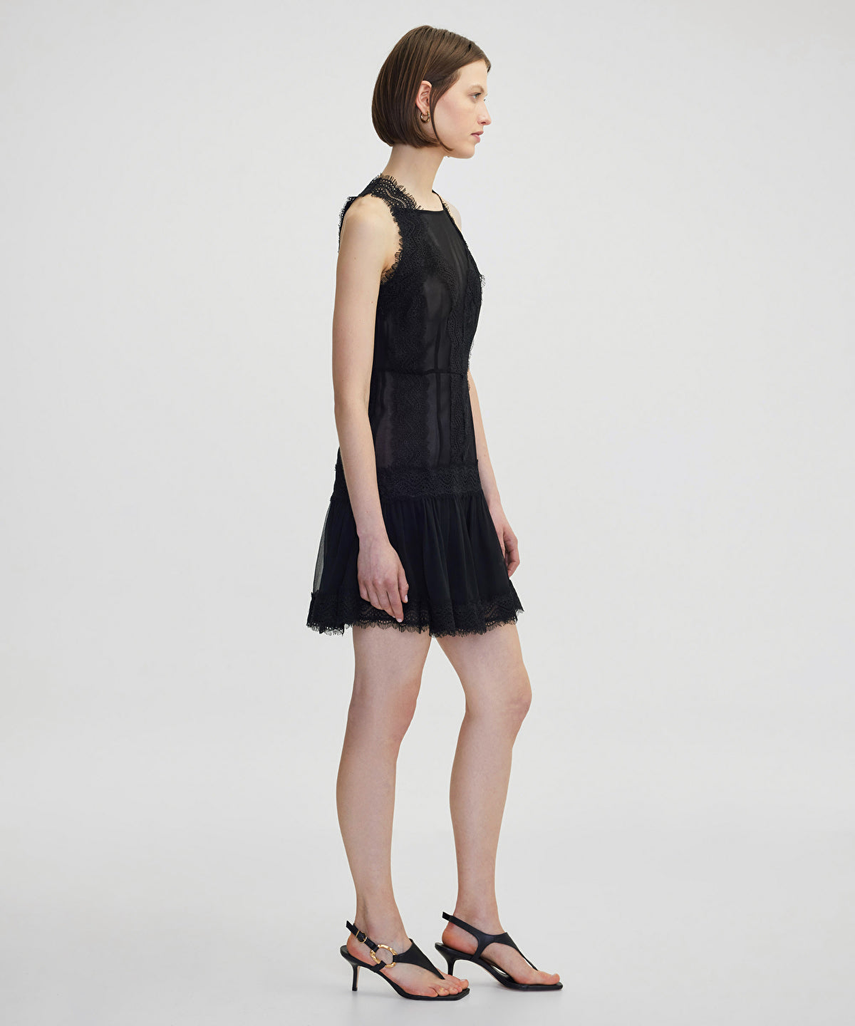 Lace Trim Halter Dress