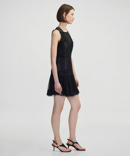 Lace Trim Halter Dress