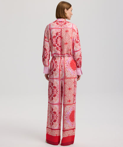 Printed trousers with drawstring