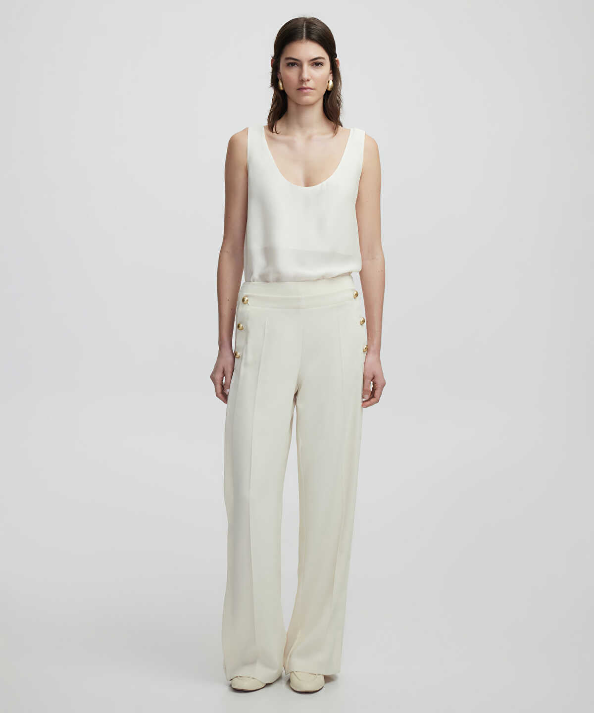Trousers With Metal Buttons