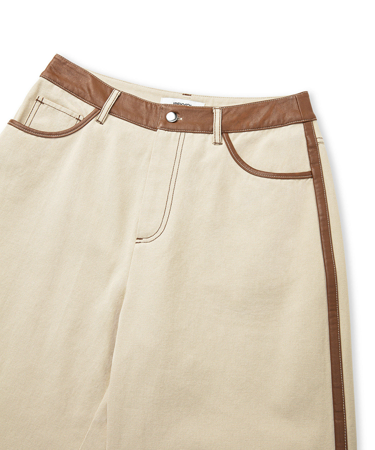 Zoomed Faux Leather Detailed Trousers