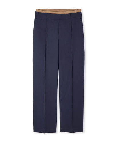 Trousers with contrast waistband