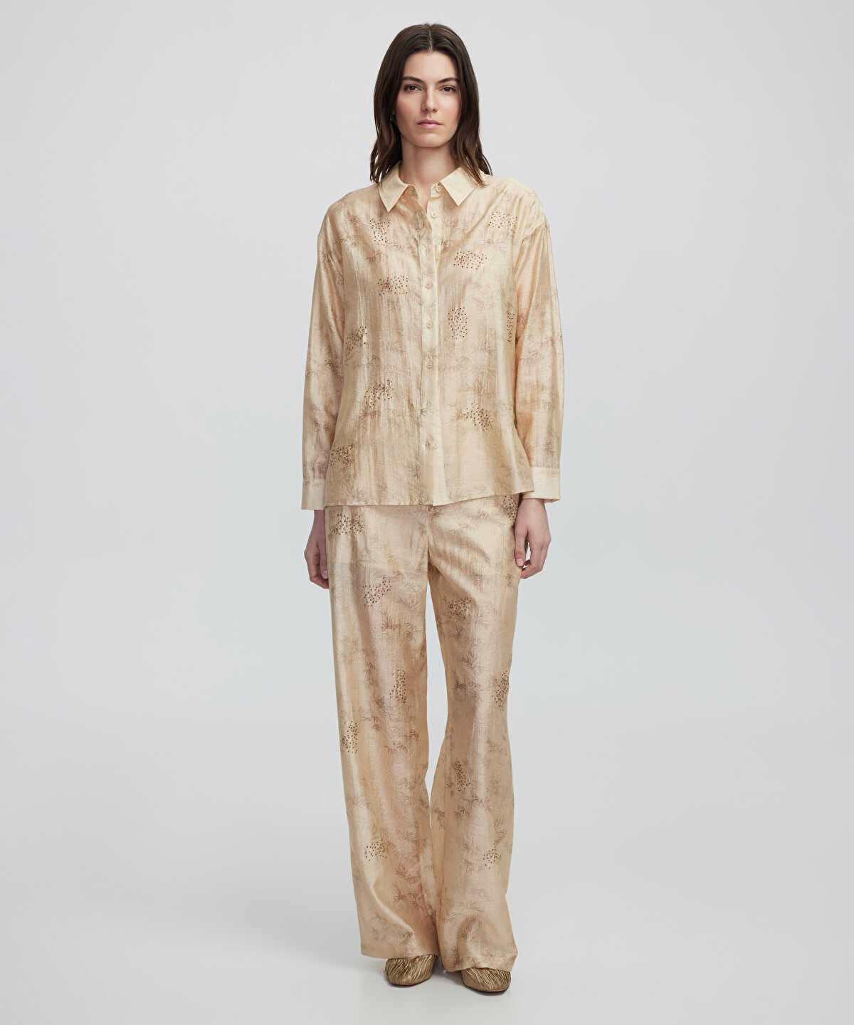 Embroidered And Jacquard Trousers