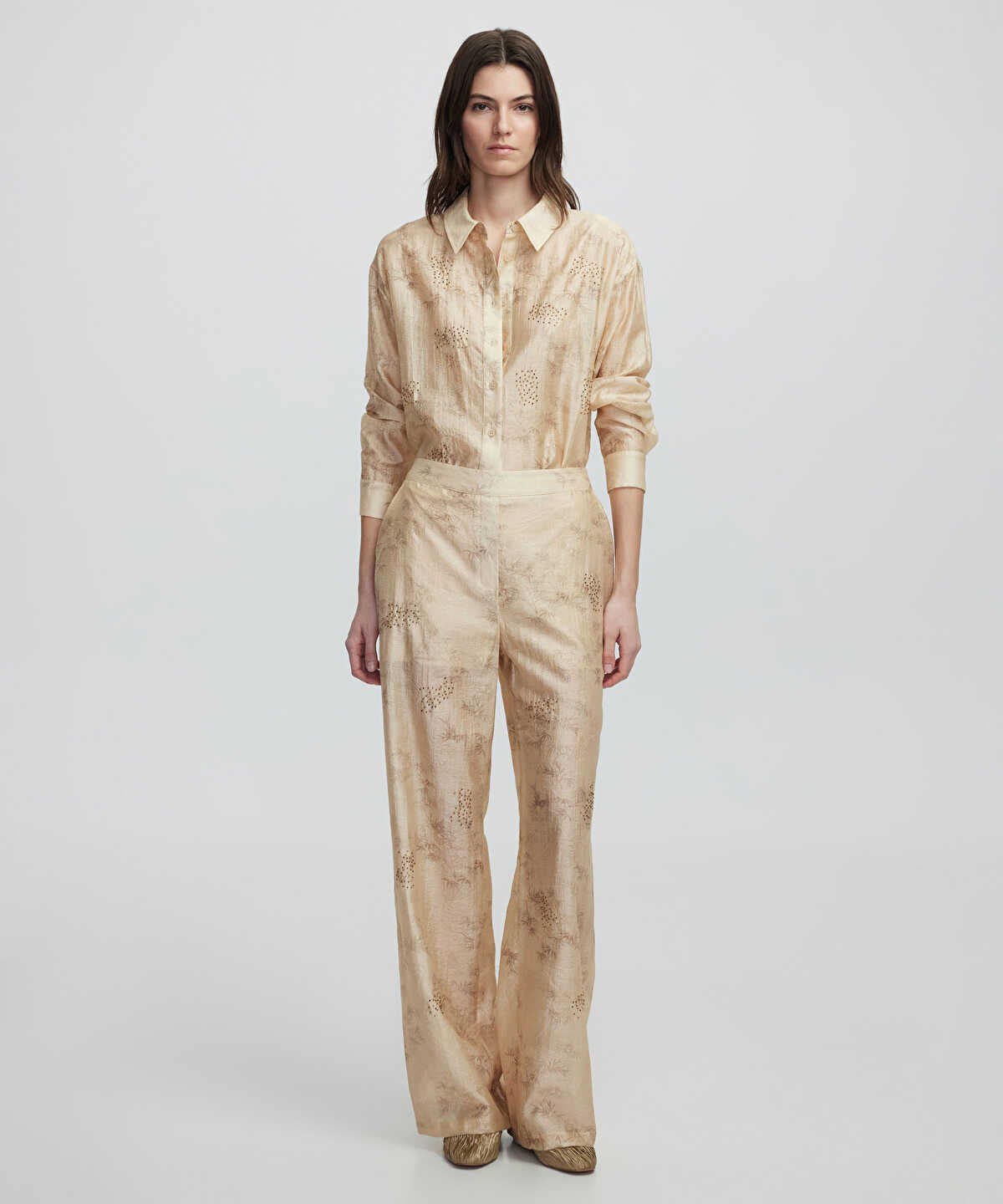 Embroidered And Jacquard Trousers