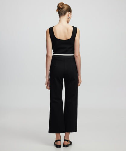 Contrast waist culotte trousers