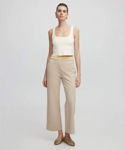 Contrast waist culotte trousers