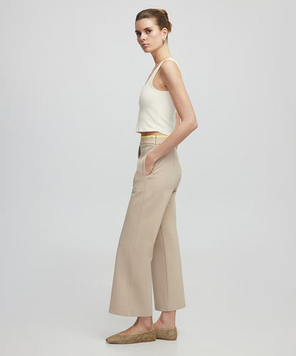 Contrast waist culotte trousers