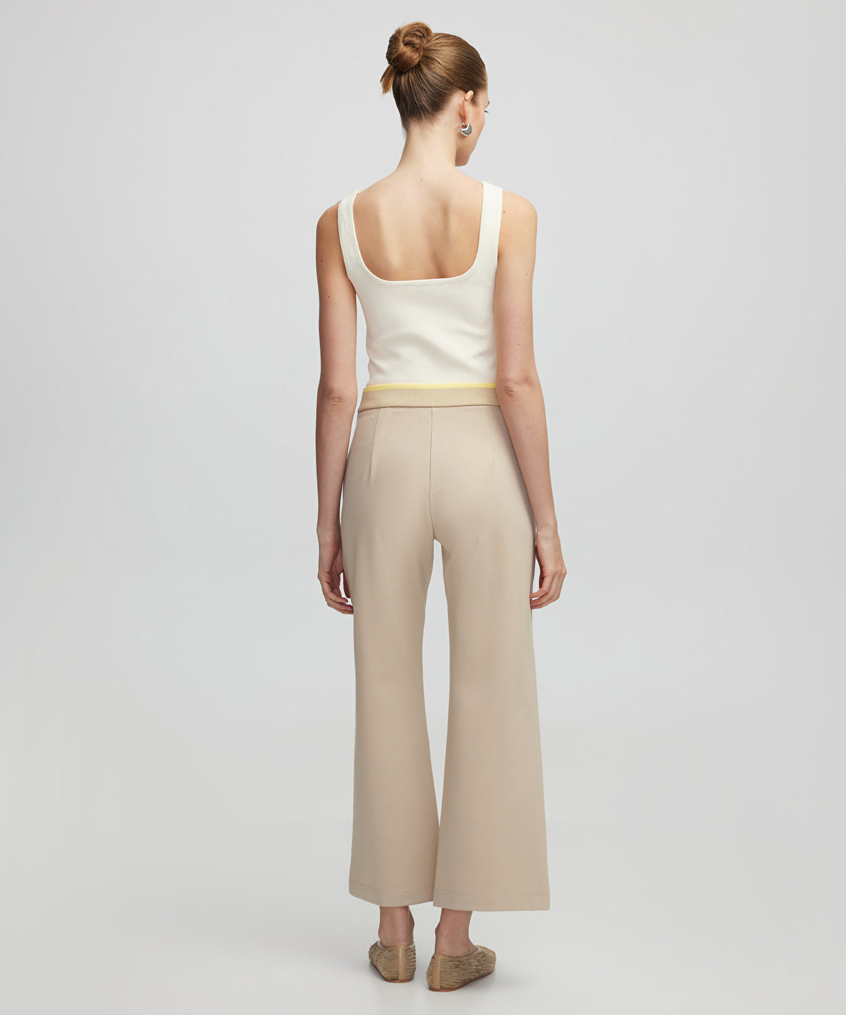 Contrast waist culotte trousers