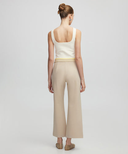 Contrast waist culotte trousers