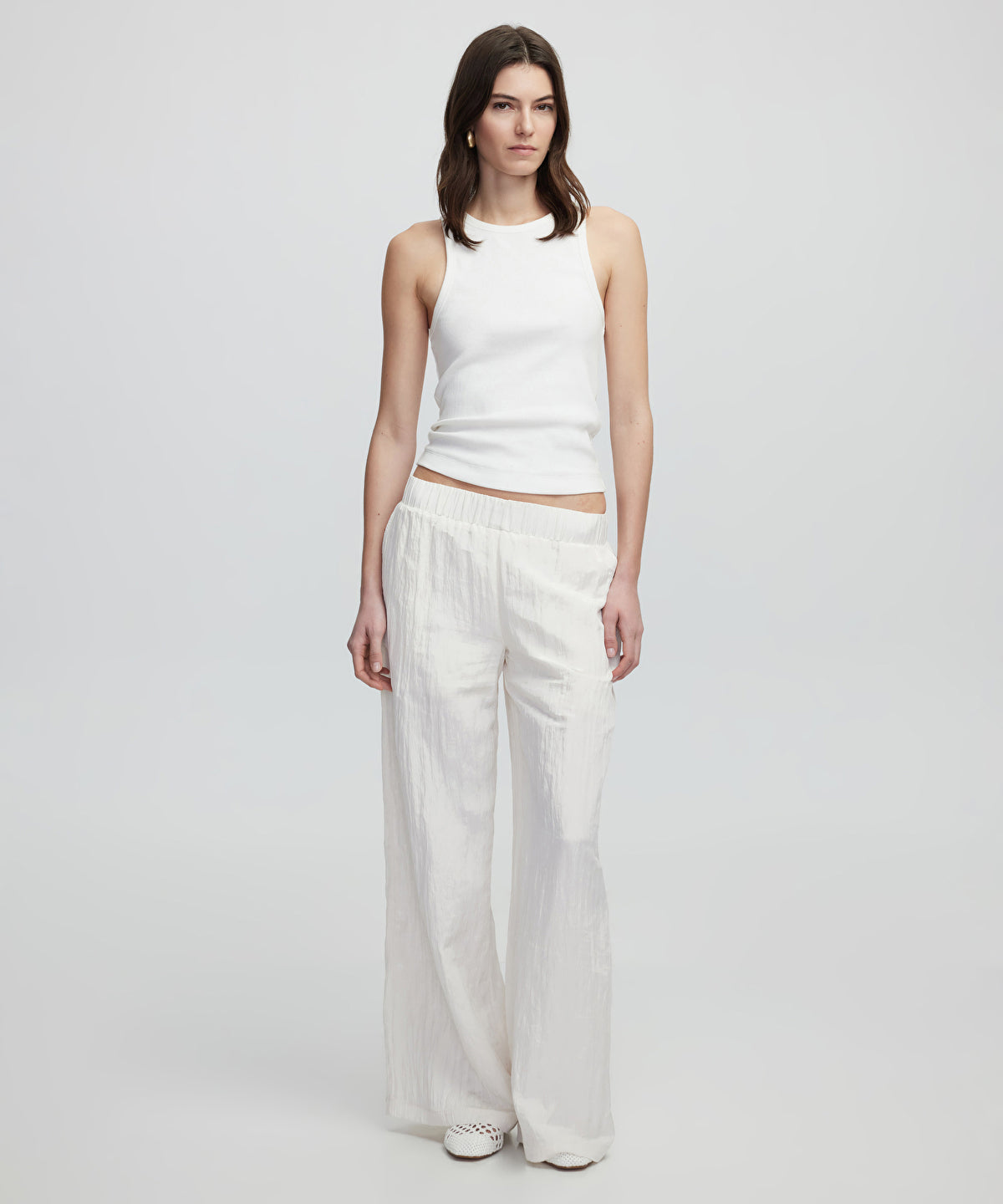 Zoomed Textured Wide-Leg Trousers