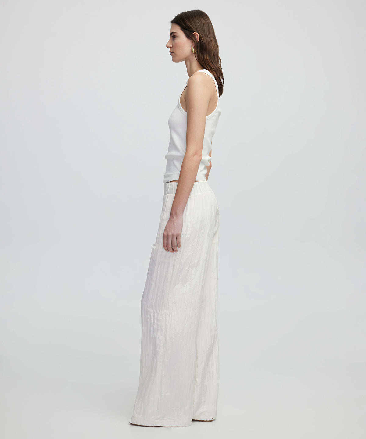 Zoomed Textured Wide-Leg Trousers