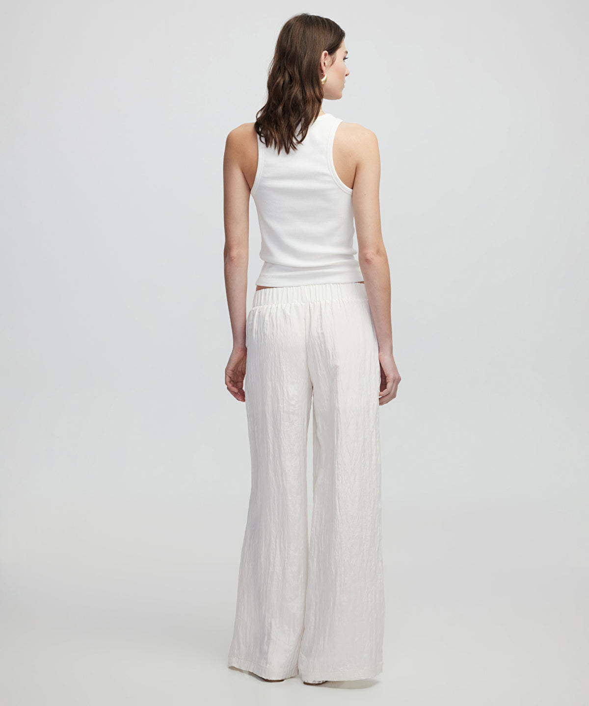 Zoomed Textured Wide-Leg Trousers
