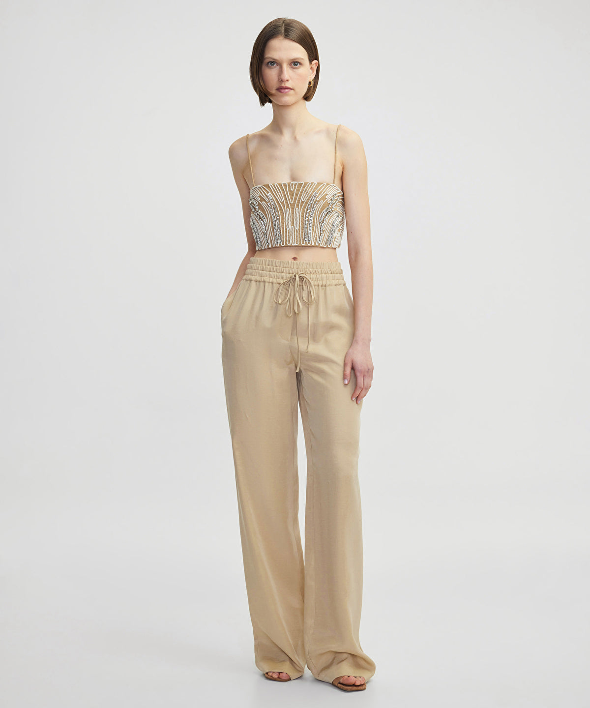 Zoomed Wide-Leg Trousers With Double Waistband