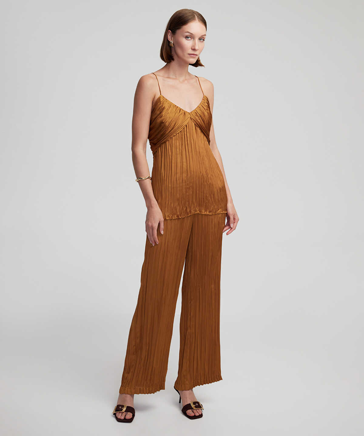 Crinkle-Effect Trousers