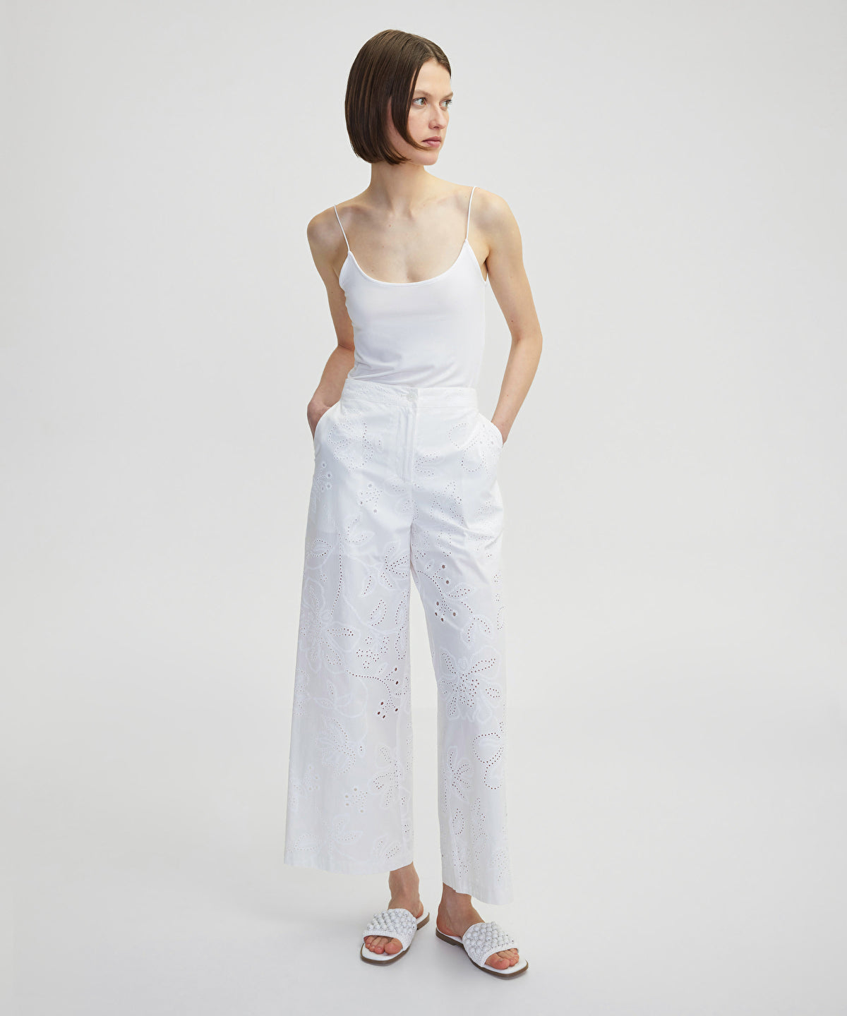 Zoomed Broderie Anglaise Trousers