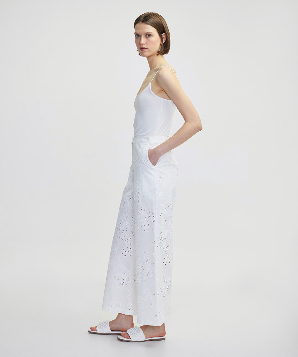 Zoomed Broderie Anglaise Trousers