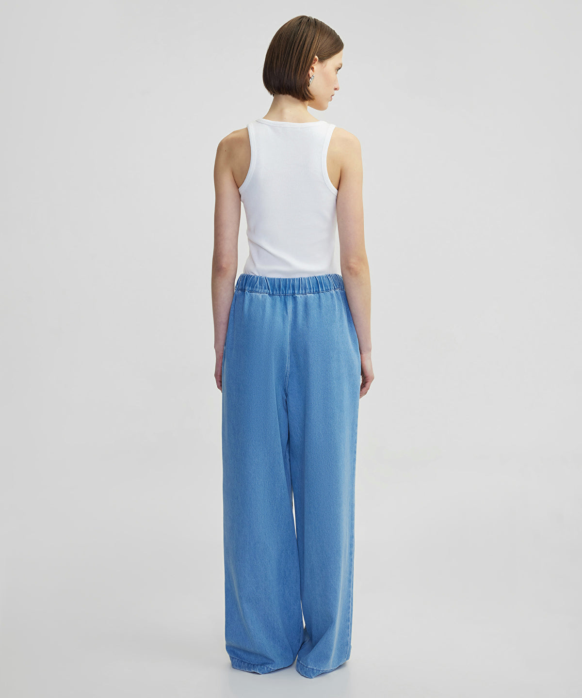 Zoomed Denim Rhinestone Trousers