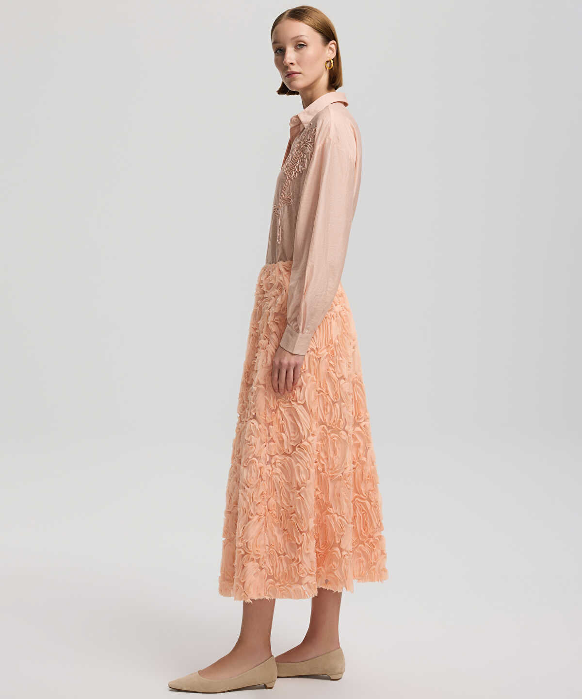 Textured Midi Skirt