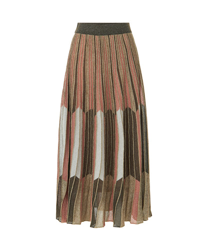 Color block knit skirt
