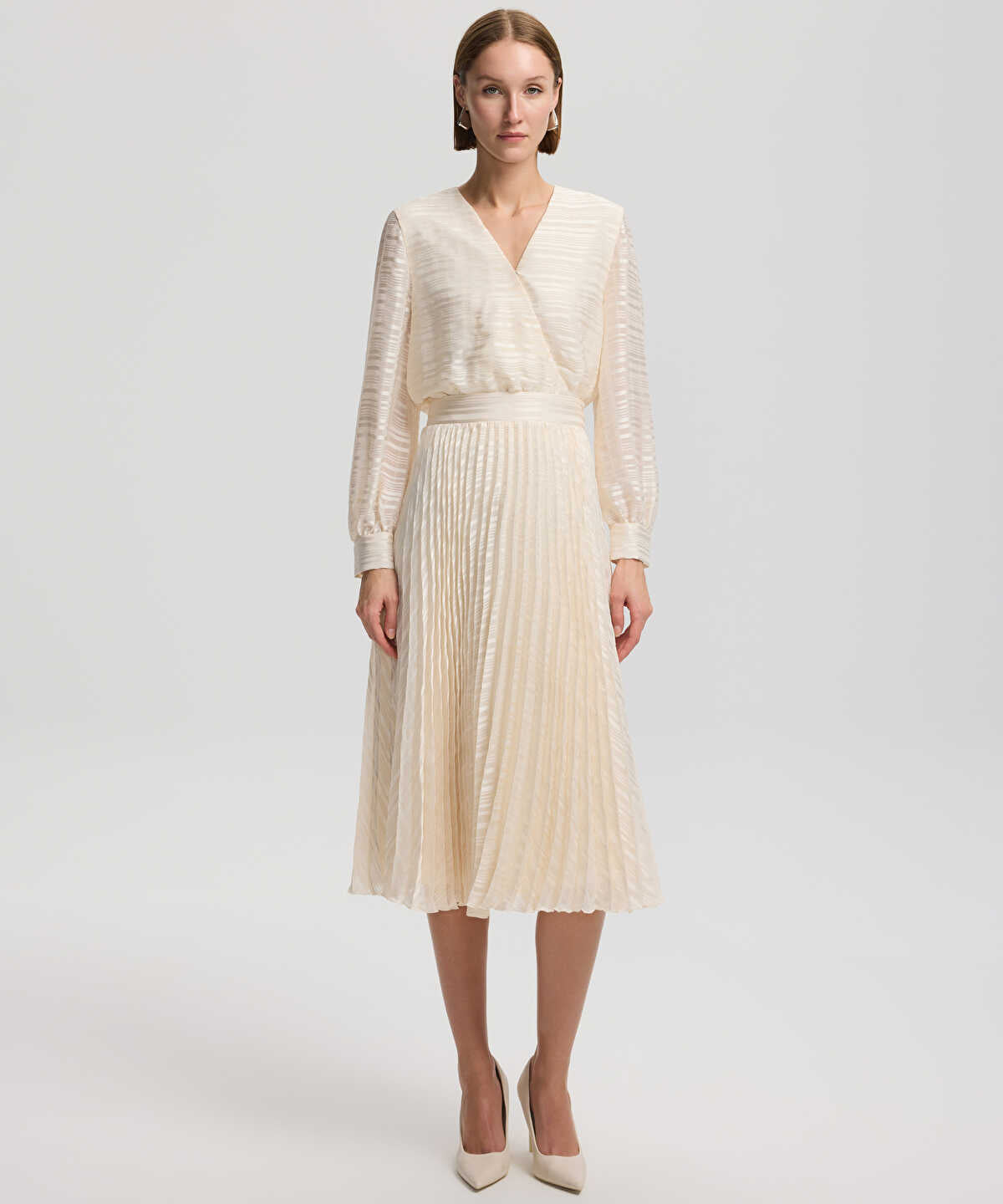 Pleated Midi Skirt