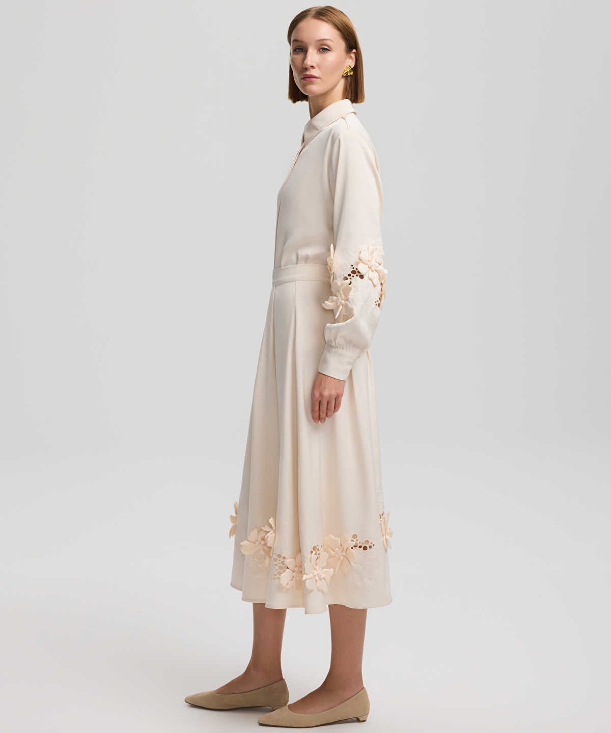 Embroidered Midi Skirt