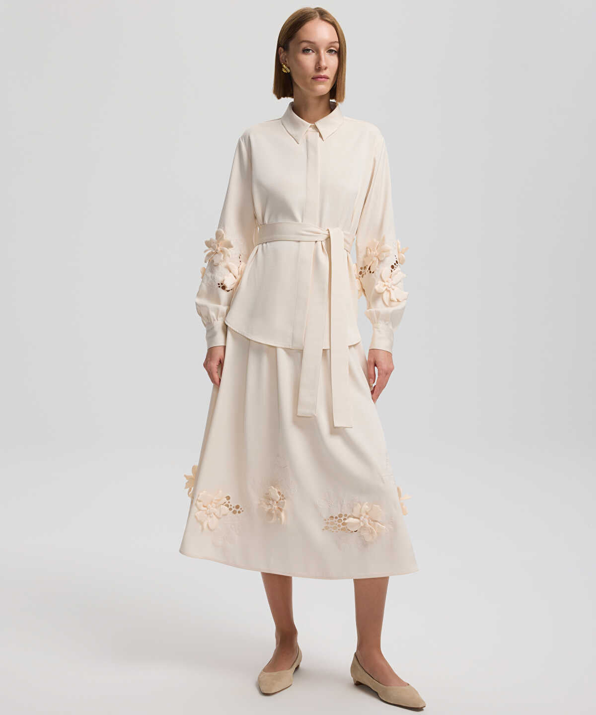 Embroidered Midi Skirt