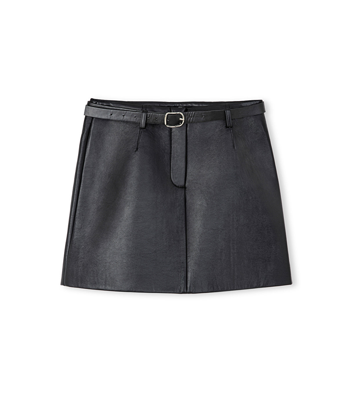 Zoomed Leather-Effect Mini Skirt