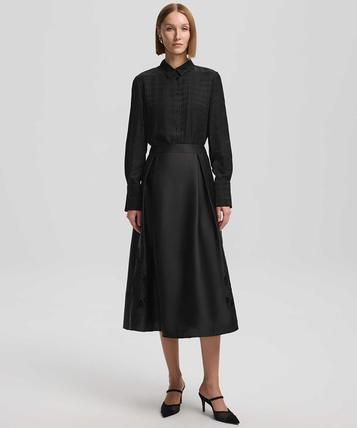 Embroidered A-Line Skirt