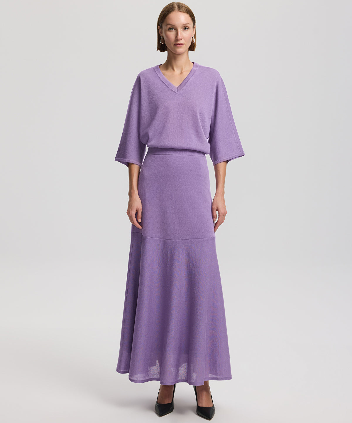 Zoomed Long Knit Skirt