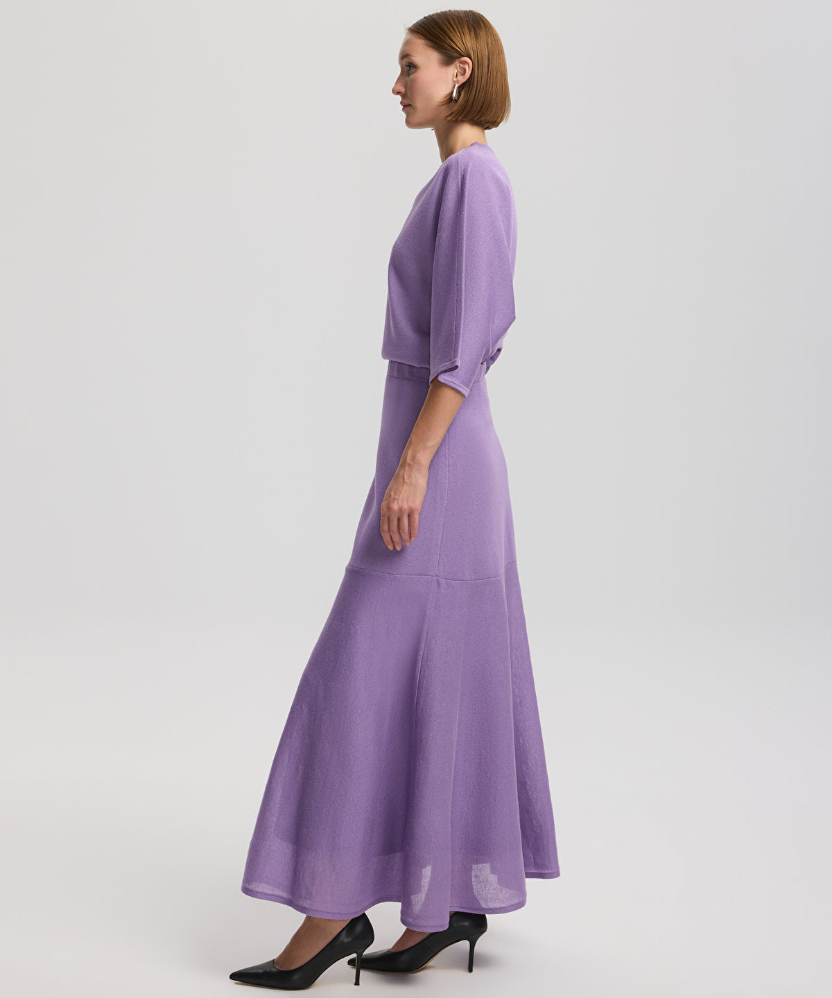 Zoomed Long Knit Skirt