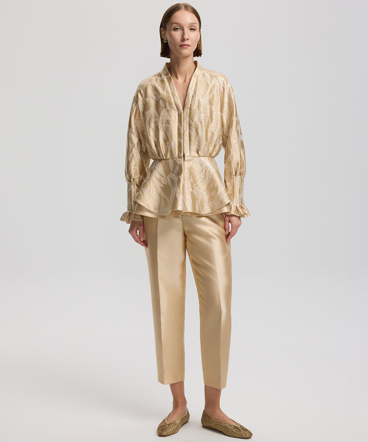 Jacquard peplum jacket